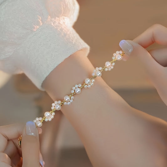 Faux Pearl Cat Paw Bracelet