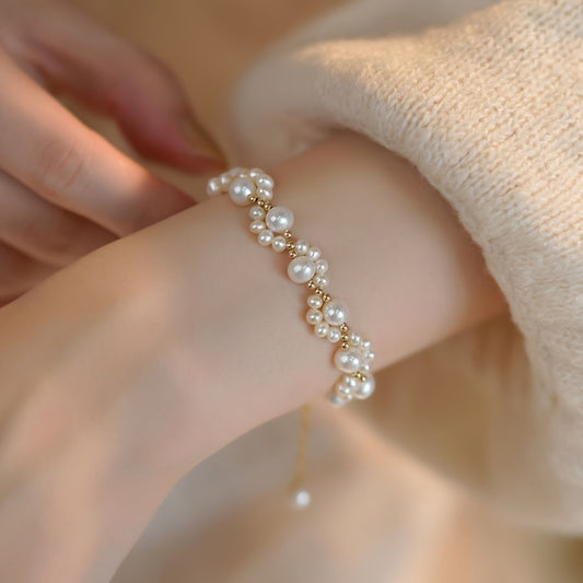 Faux Pearl Cat Paw Bracelet