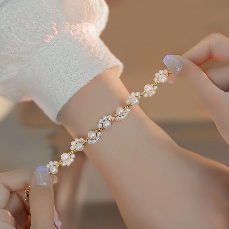 Faux Pearl Cat Paw Bracelet
