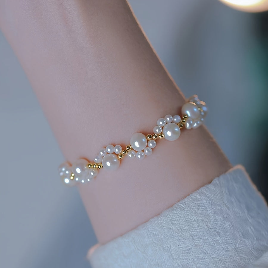 Faux Pearl Cat Paw Bracelet