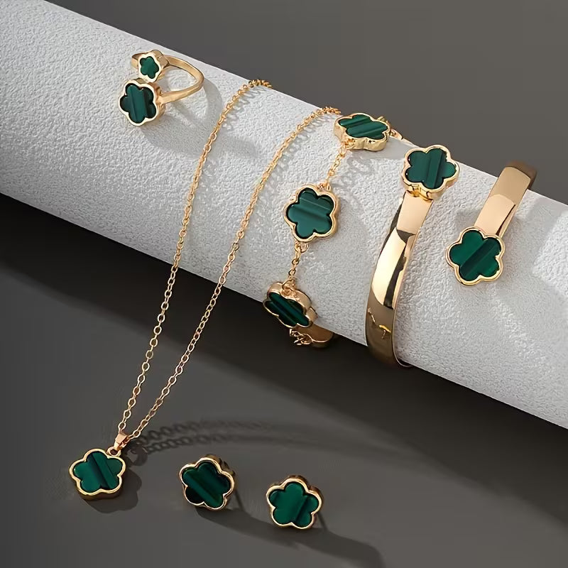 Five-Petal Flower Jewelry Set