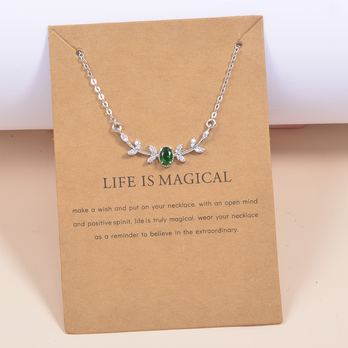 Branch Inlay Zirconia Pendant Necklace